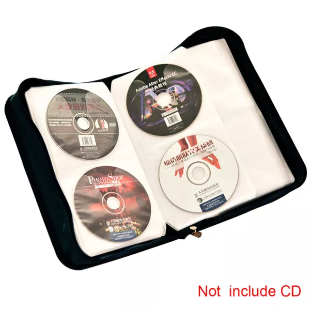 CD Wallet Large Capacity Storage Bag Disc 128 CDs Car Space Saving Travel Zipper