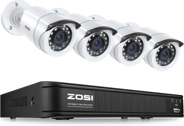 4 Camaras de Seguridad Sistema Vigilancia Visión Nocturna Impermeable HD 1080P+