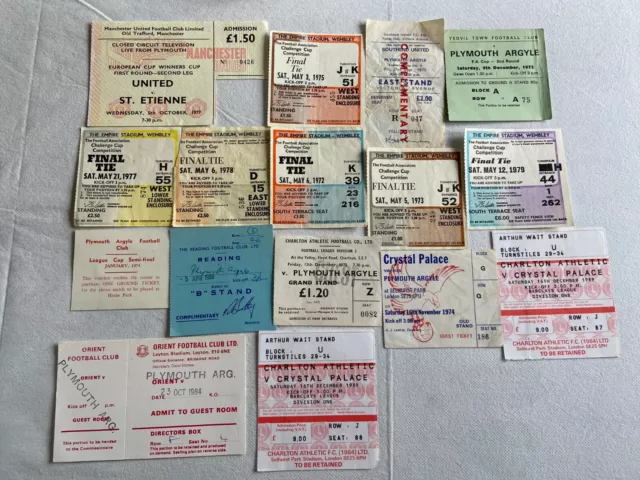 16 Match Tickets (Assorted) 1972-1979