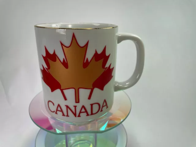 Canada Coffee Mug Banaux Tripple Maple Leaf Gold Trimmed Souvenir Tea Cup C44