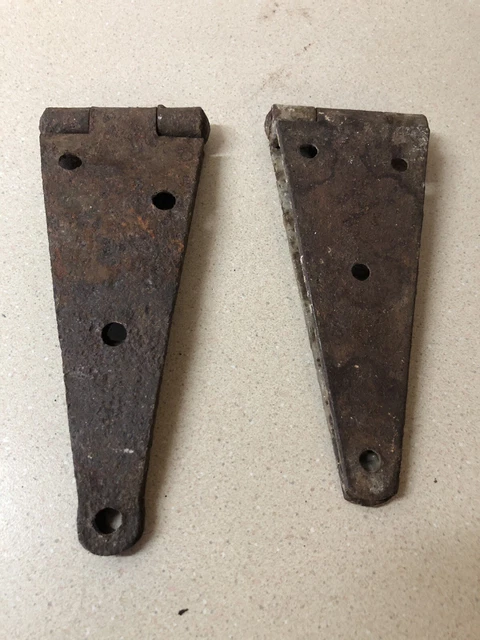 Vintage Rustic Hinges Pair Barn Find Door Shed Gate Strap Hinges 2 Total 12” 5