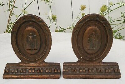 Antique ALBANY FOUNDRY CO. Bookends #199 Classical Figure Cast Iron-Free US Ship