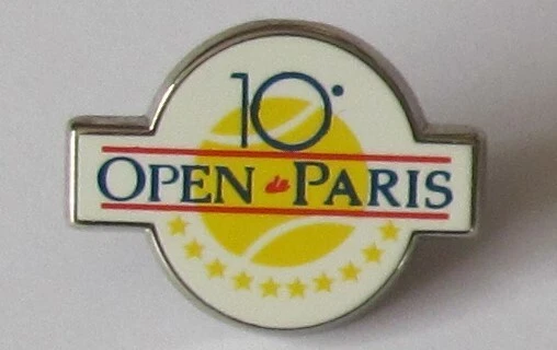 Pin's 10e Open De Paris JC Decaux – Tennis – Arthus Bertrand Paris – Vintage – Doré