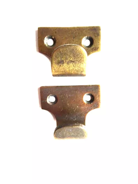 Vintage Brass Coat Hat Picture Hooks x 2