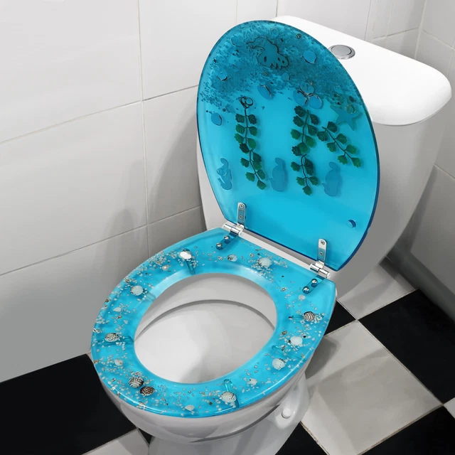 acrylic fishing lure toilet seat Resin Seat, Round Soft Close Quick Release 3D Effects Heavy Duty Toilet Seats with Blue Fish Seashells Cover, Seats Ocean Series 17 Inch The ISMART John Bucket Toilet Seat is made with heavy duty plastic thats durable but light weight VINTAGE FISHING LURE Toilet Seat