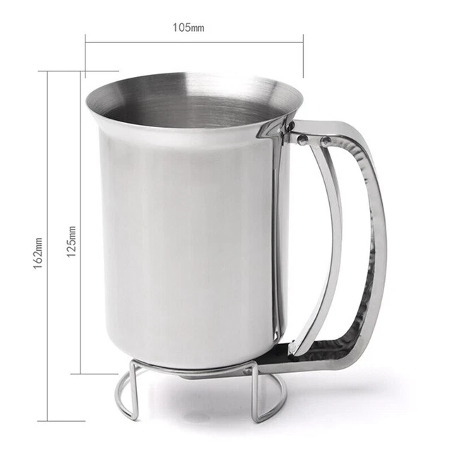 Pancake Batter Dispenser 3 Cups of Batter Holder Stainless Steel Baking Muffins 3