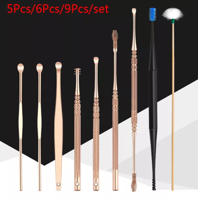 Set detergente orecchie 5/6/9 pezzi spirale earpick rimozione cerume auricolare_