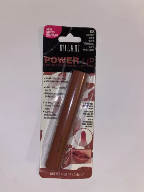 Milani Power brillo duradero e hidratante mancha labial mancha 08 café cremoso