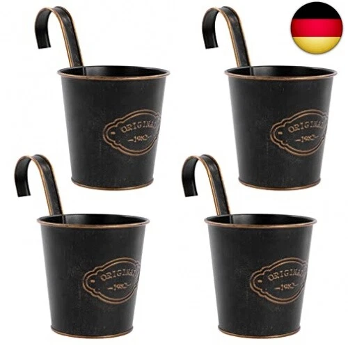 CITÉTOILE 4er Set Hängetöpfe Balkon mit Drainageloch, Blumentopf hängend Hän