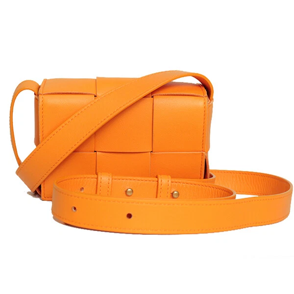 Bottega Veneta Bag Candy Cassette Lambskin Orange Gold Hardware 666688 D1261