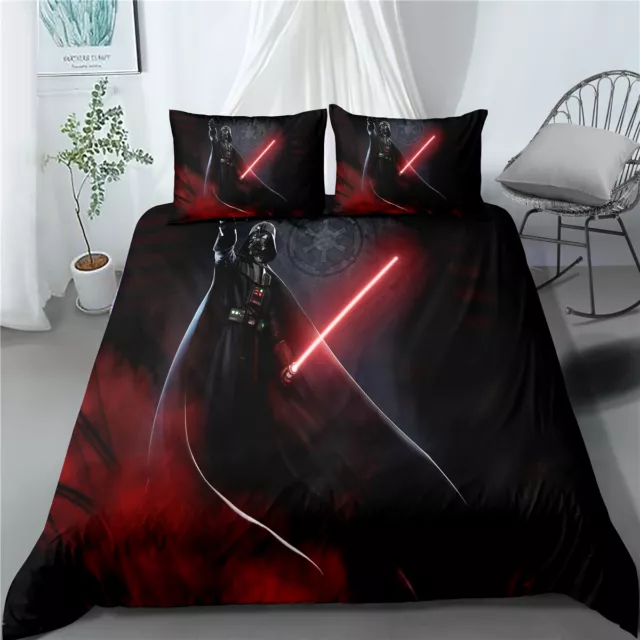 Single/Double/Queen/King Bed Quilt Duvet Doona Cover Set Star Wars Darth Vader