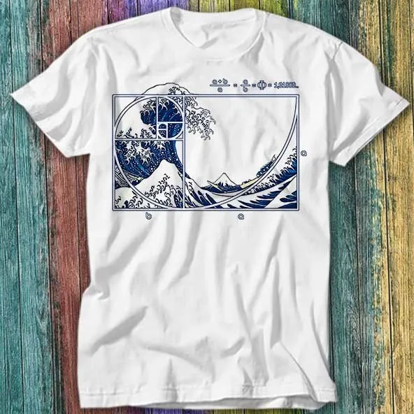 The Great Wave Off Kanagawa Fibonacci The Golden Spiral T Shirt Top Tee 607