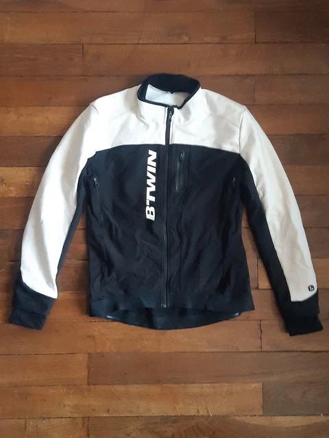 Veste Cycliste Velo Route/Vtt Homme Btwin Noir/Blanc, Chaude, Taille L / Neuve