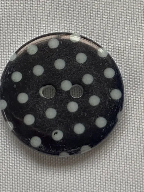 Large Round Acrylic 2-hole 3.3mm Black Polka Dot Craft Sewing Button Bundle 5pcs
