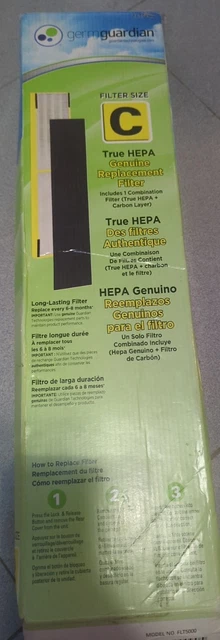 GermGuardian Air Purifier Filter FLT5000 GENUINE HEPA Replacement Filter Size C