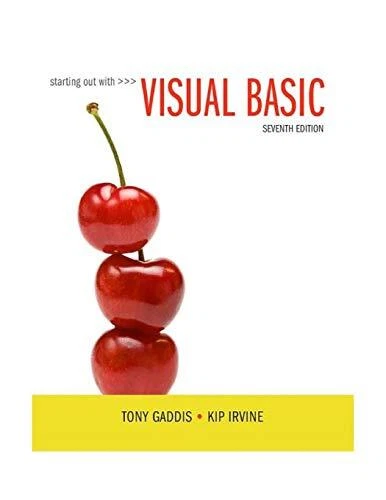 STARTING OUT WITH VISUAL BASIC By Tony Gaddis & Kip Irvine **BRAND NEW**