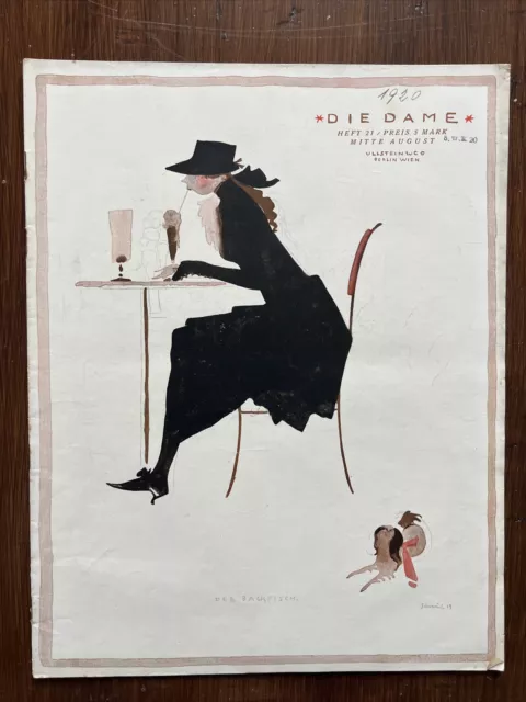 Alte Zeitschrift Die Dame 1920 Heft 21 Reklame Mode Auto  Akt Frau Sammler rar