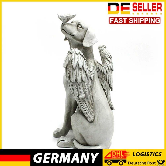 Garden Angel Dog Fairy Resin Outdoor Statues Kid Gift Courtyard Home Decoration