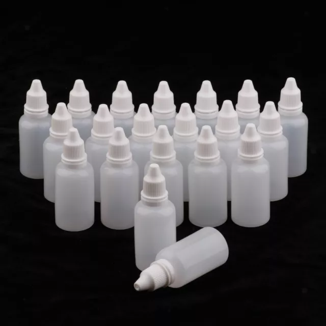 20pcs 30ml PE Plastic Empty Squeezable Glue Bottles Eye Liquid Dropper Vials