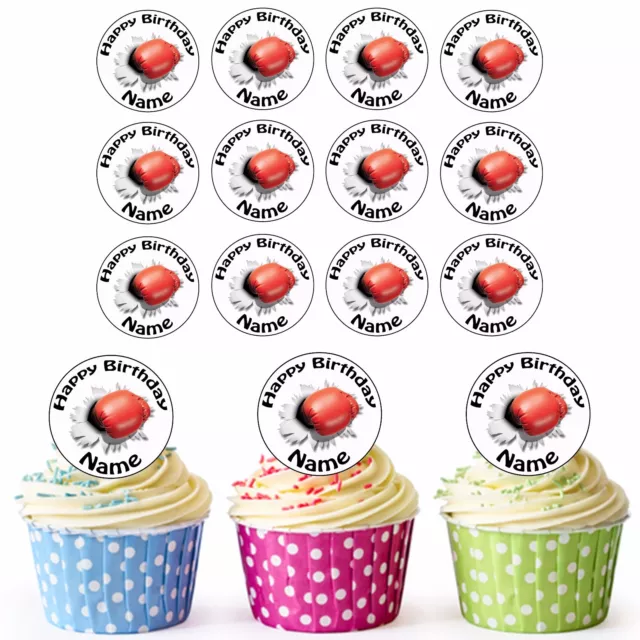 24 Personalised Pre-Cut Gone Fishing Edible Birthday Cupcake Toppers Son  Dad Men 
