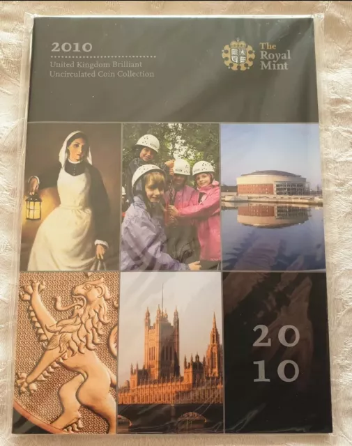 2010 Brilliant Uncirculated 12 Coin Set. Sealed in Original Royal Mint Pack.