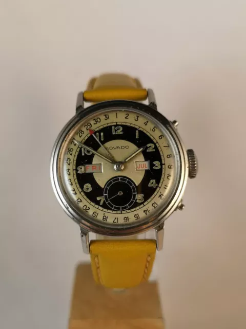 Movado Vintage Calendograf  Triple Date 1950 Manual Wind Steel Case Calibro 470