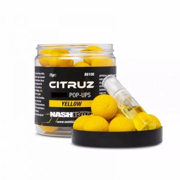 Nash Bait Citruz Pop Ups -  Yellow - 12mm 75g