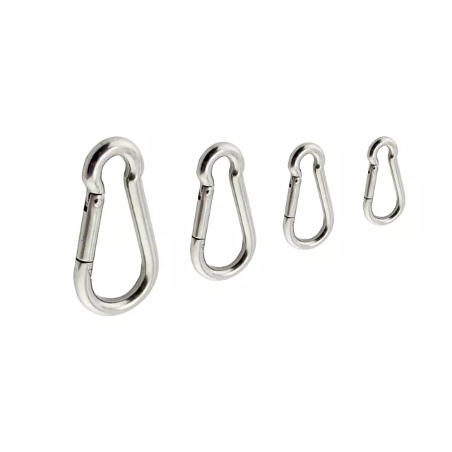 CARABINER CLIP 316 Stainless Steel Climbing Holder Hook Lock 50 60 80 100  mm $4.90 - PicClick AU