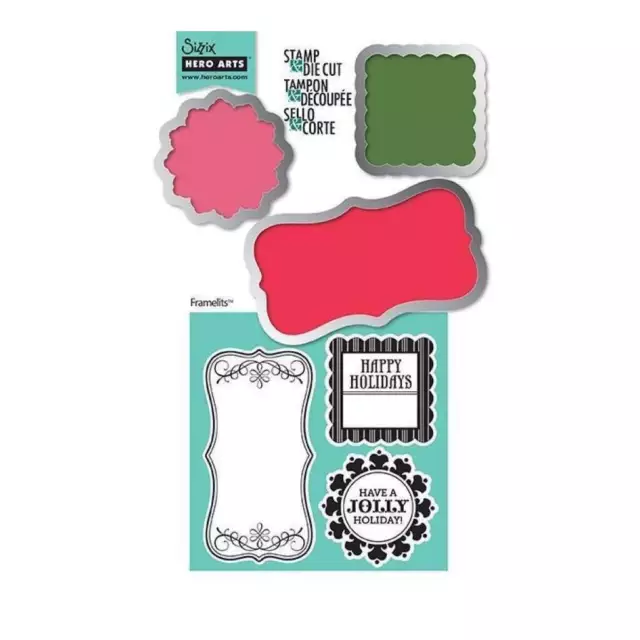 Sizzix Framelits Dies 3/Pkg W/Cling Stamps Tags*