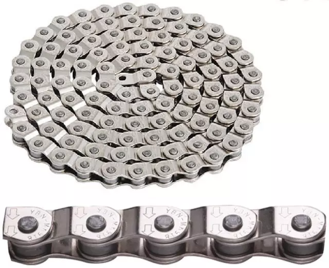 YBN MK918 BMX 1/2 Half Link Chain 3/32" x 102-links Single Speed Fixie SILVER