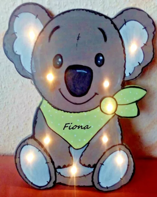 kleine LED Schlummerlicht KOALA Geschenk Baby Geburt  Name Nachtlicht LAMPE