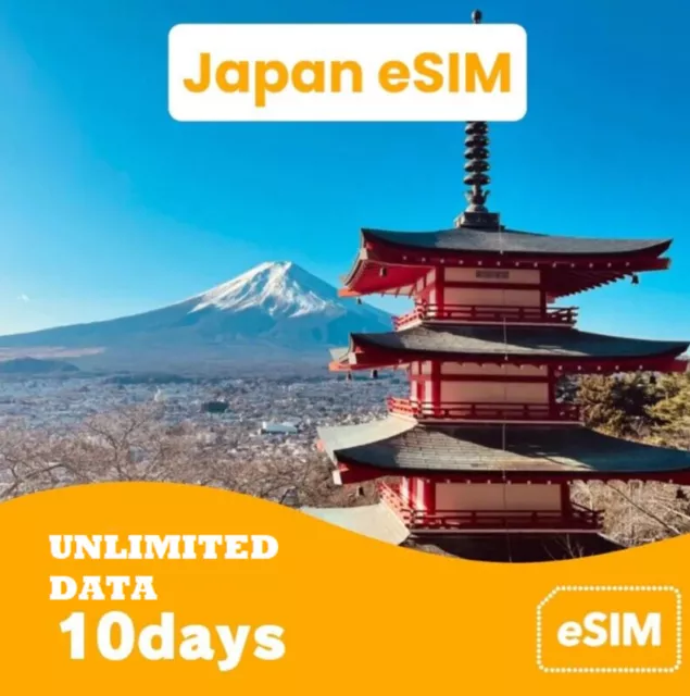 Japan Travel eSim QR CODE, Data only | 10 days unlimited data