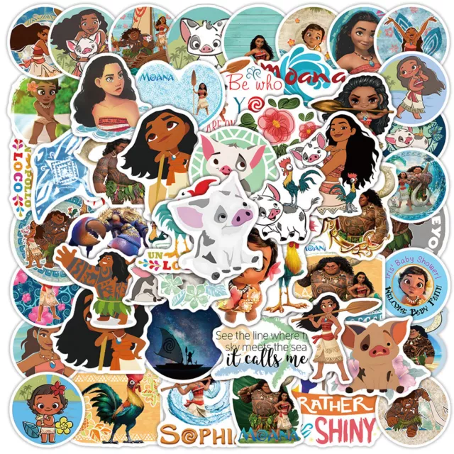 50pcs Moana Cartoon Stickers For Kids DIY Waterproof Cute Stickers Decals