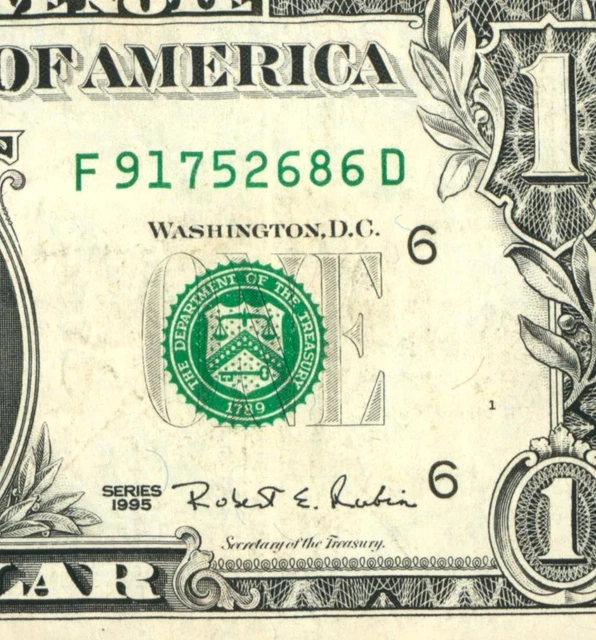**WEB PRESS NOTE** ((EXPERIMENTAL)) $1 1995 Plate #1/10 FEDERAL RESERVE NOTE