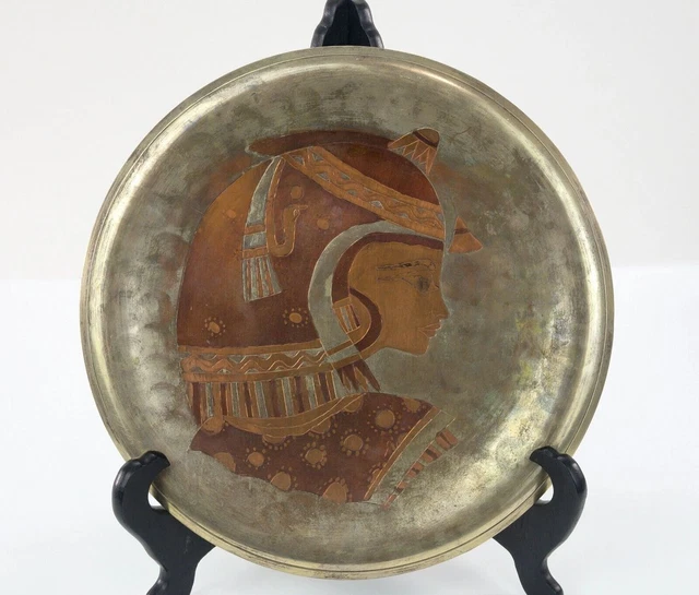 Vintage Onnig of Cairo Decorative Metal Plate Egyptian Face
