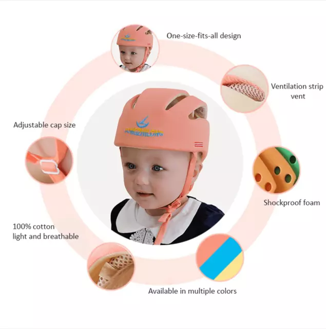 Infant Baby Toddler Safety Helmet Kids Head Protection Hat For Walking Crawling 2