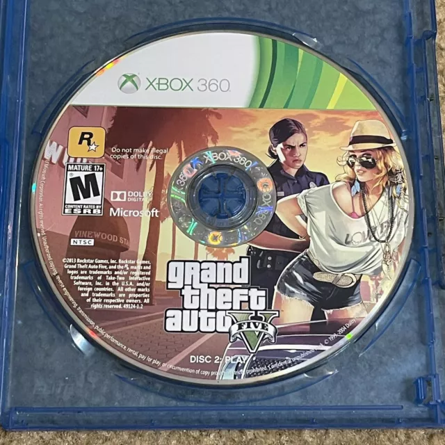 Grand Theft Auto V '' Gta 5 '' Gioco Xbox 360 Senza Custodia Vendo Solo Disco 2