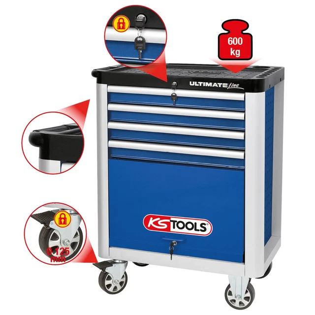 KS Tools RACINGline SCHWARZ/ROT Werkstattwagen mit 7 Schubladen und 215 Premium-Werkzeugen KS Tools RACINGline SCHWARZ/ROT Werkstattwagen mit 7 Schubladen und 215 Premium-Werkzeugen