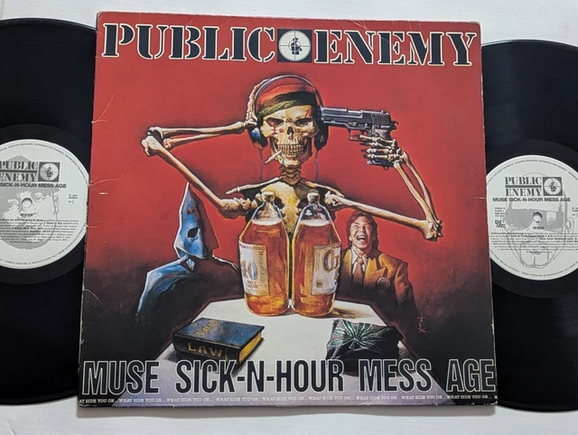 T-shirt Public Enemy Muse Sick-n-Hour Mess Age - Taille S à 5XL - Noir Manches Courtes