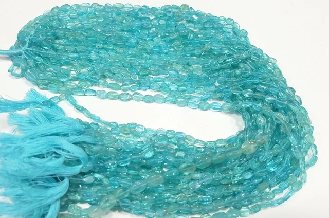 Perles de pierres précieuses en forme de pépite d'apatite naturelle AAA, de...