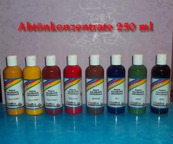 Universal Abtönfarbe Konzentrat Set ! 8x 250ml Abtönkonzentrat für Stucco , uvm.