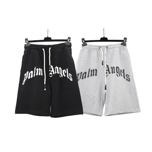 Fashion Curved Logo Sweat Shorts Multi Unisex Casual Street Sports Shorts