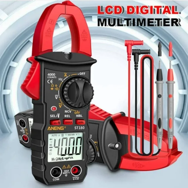 Digital AC Handheld Clamp Meter Multimeter Ohm Amp Volt Voltage Tester + Bag