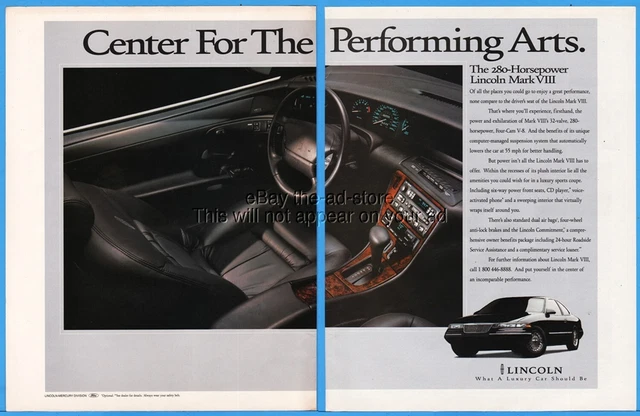 1995 Lincoln Mark VIII Center For The Performing Arts vintage photo print car ad