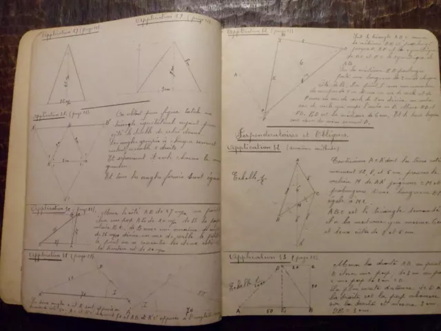 Ancien cahier école - Géométrie - Braine-le-Comte - 191? - Godeau Fernand 2