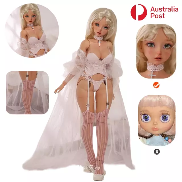 1/4 BJD Doll Anthea Bare Nude Ball Jointed Body Eyes Makeup Elegant Gift 41cm AU