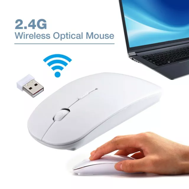 Slim 2.4GHz Optical Wireless Office Mouse With USB Receiver for Laptop-PC
