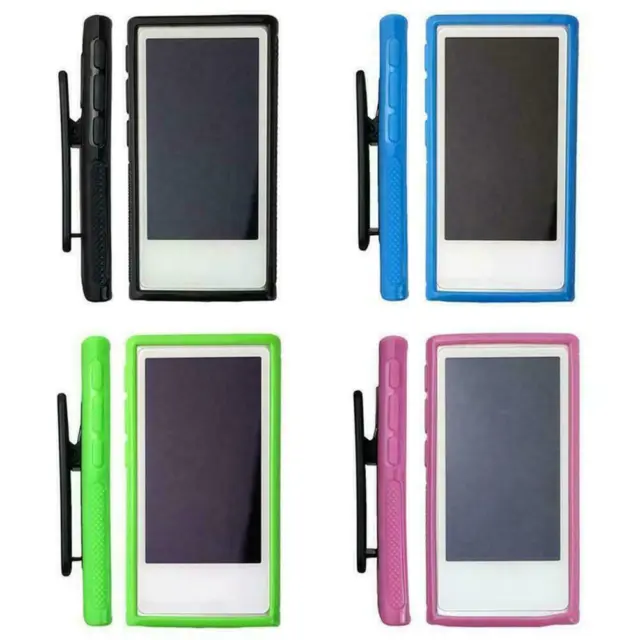 Soft Gel Case Rubber Cover Belt Clip Holder For iPod 7th Nano Generation"