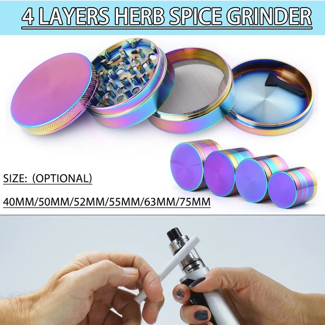 4 Layers Tobacco Herb Spice Grinder Zinc Alloy Crusher for Grinding and C