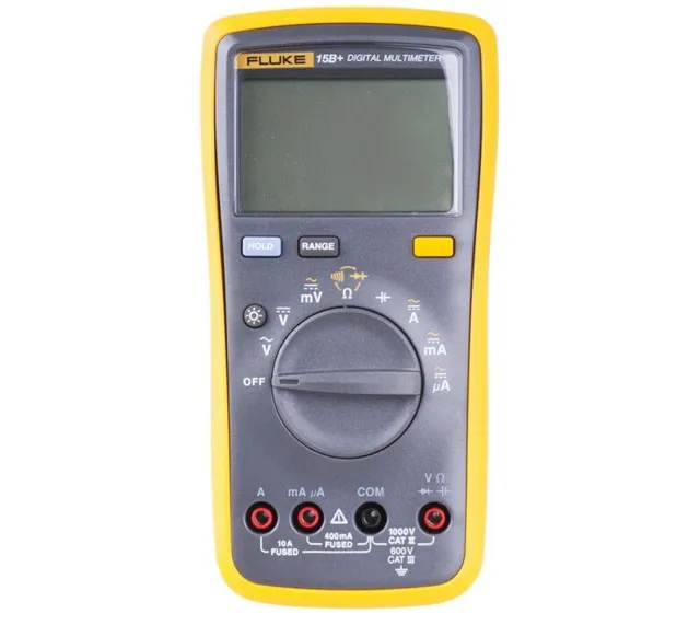 Fluke 15B+ Digital multimeter Tester DMM TL75 Test Leads Auto Range Resistance 2